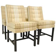 Set of Four Upholstered Dining Side Chairs by Dunbar