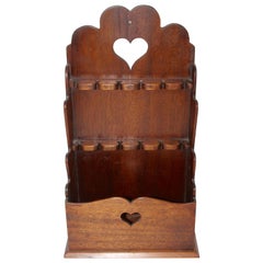 Early 19thc Folky Hand-Carved Wanut Soon Holder