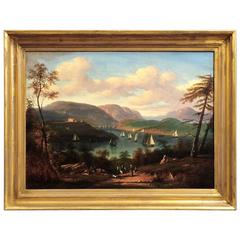 Victor De Grailly "View of the Hudson River at West Point" circa 1840-1850