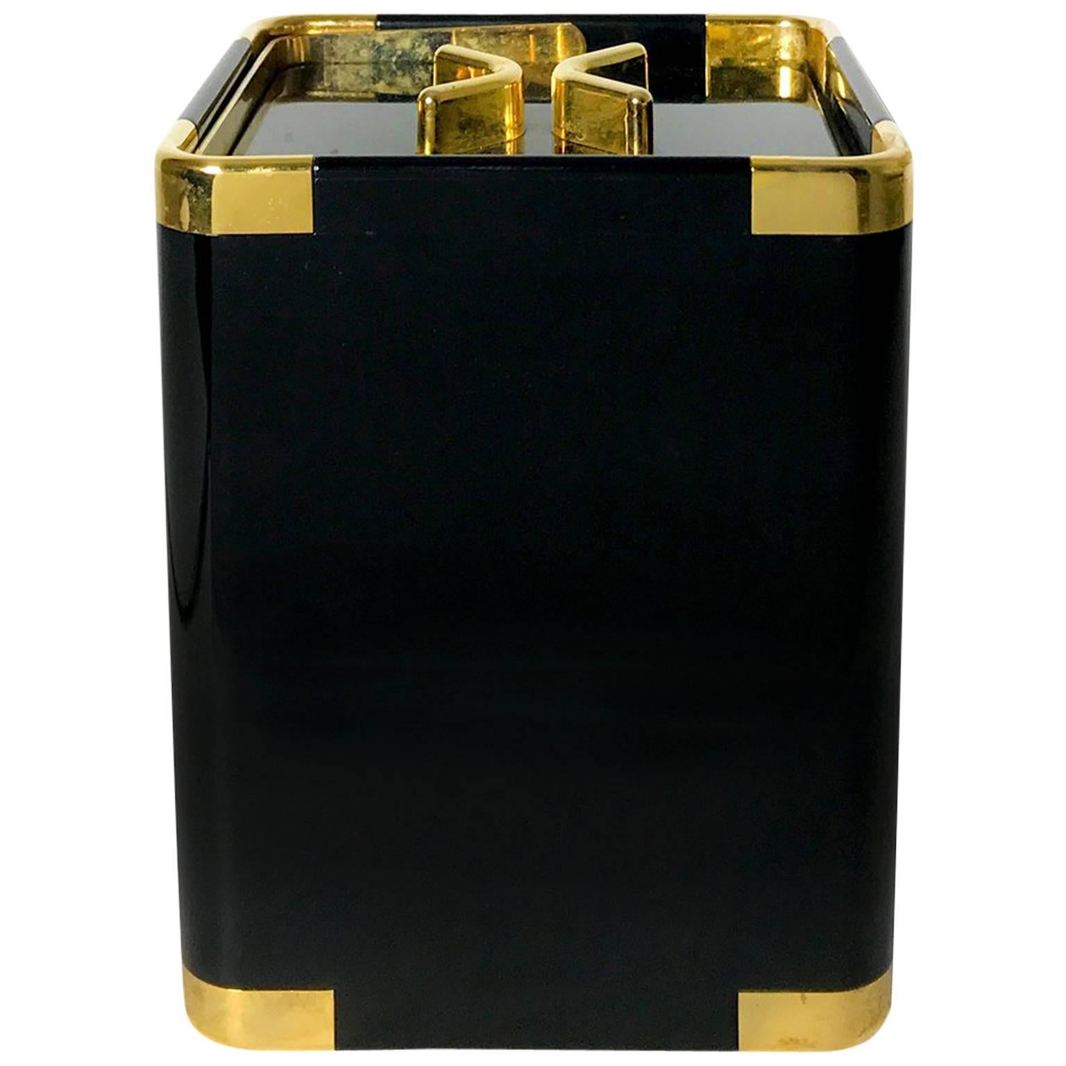Black Plexi and Gold-Plated Ice Bucket