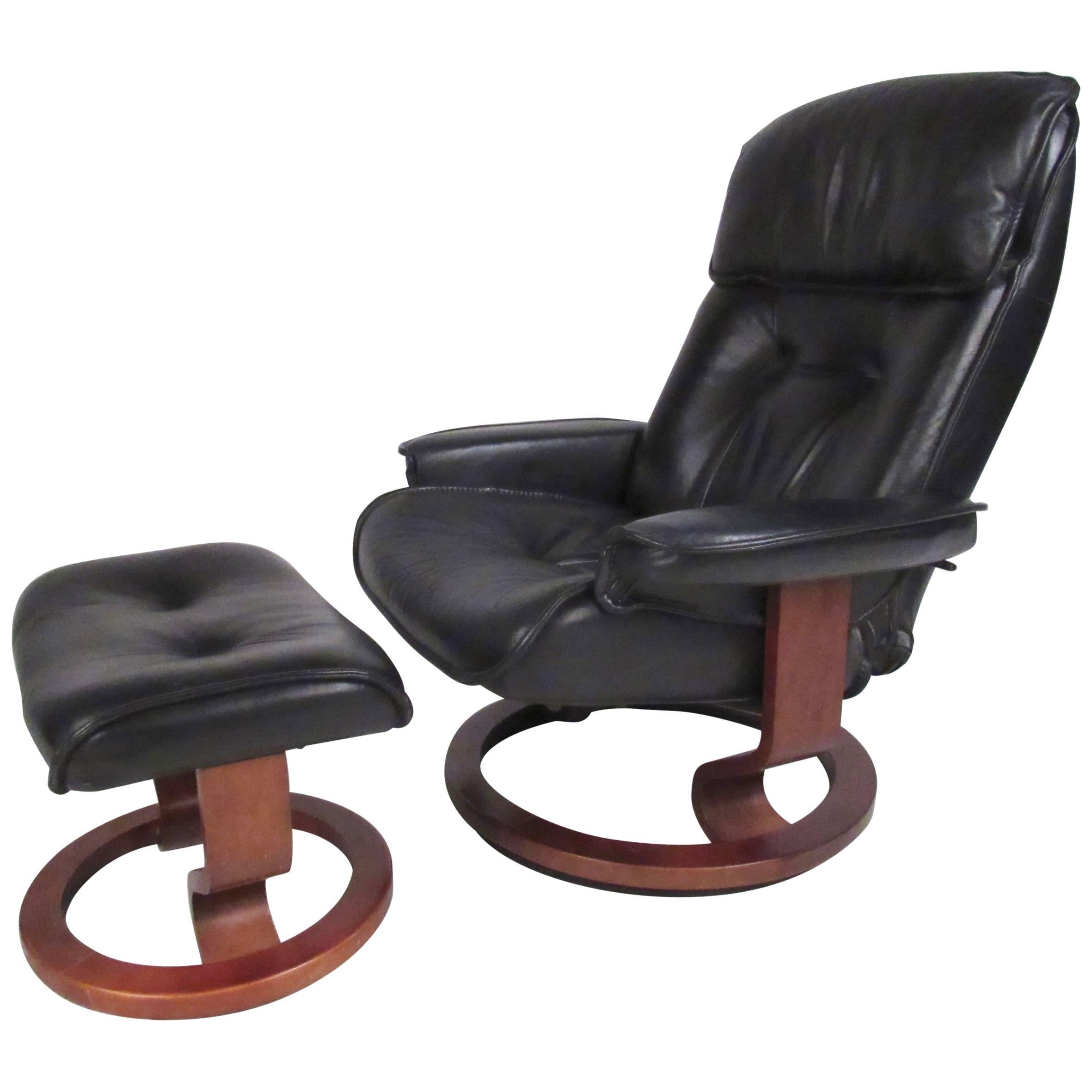 Danish Modern Leather Recliner For, Swivel Leather Recliners