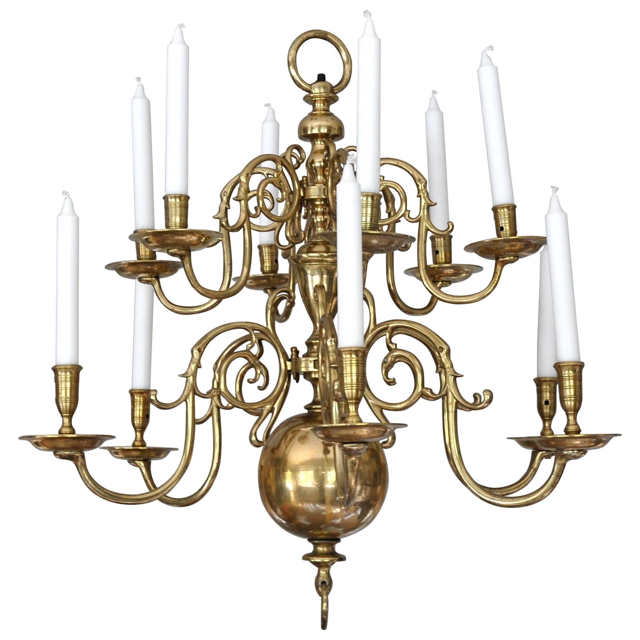 Brass Dutch Chandelier For Sale at 1stDibs