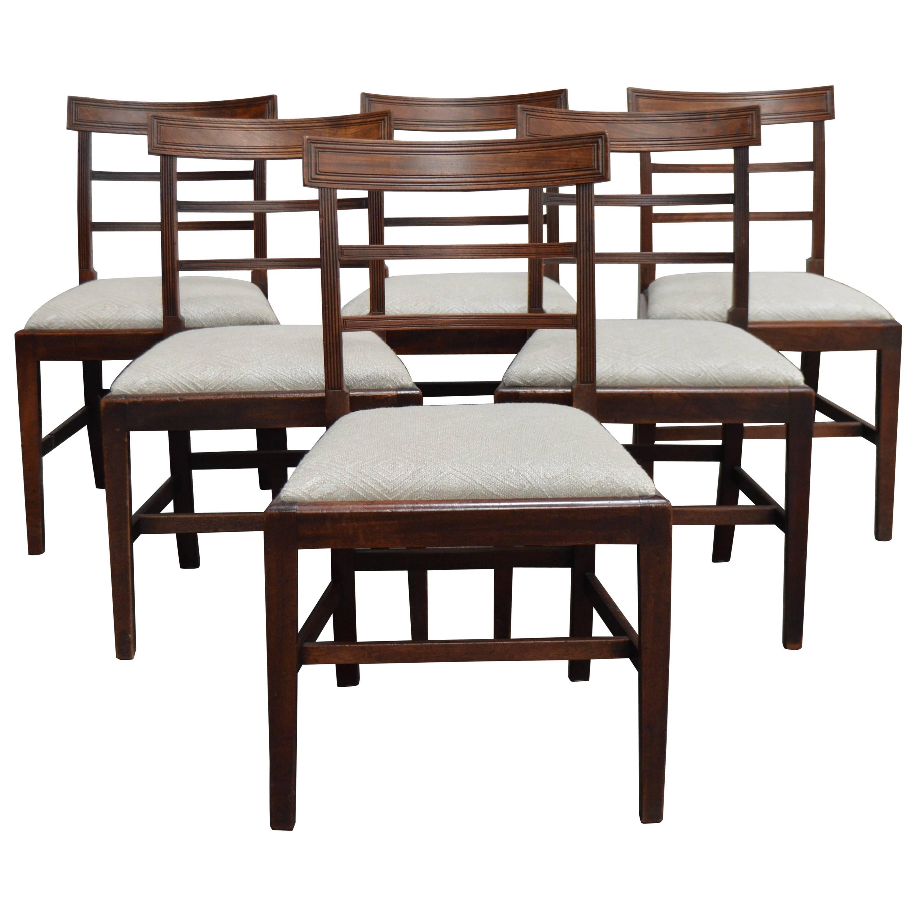 Set of Six Swedish Art Deco Mahogany Dining Chairs