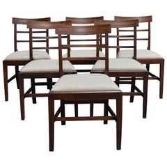 Set of Six Swedish Art Deco Mahogany Dining Chairs 7