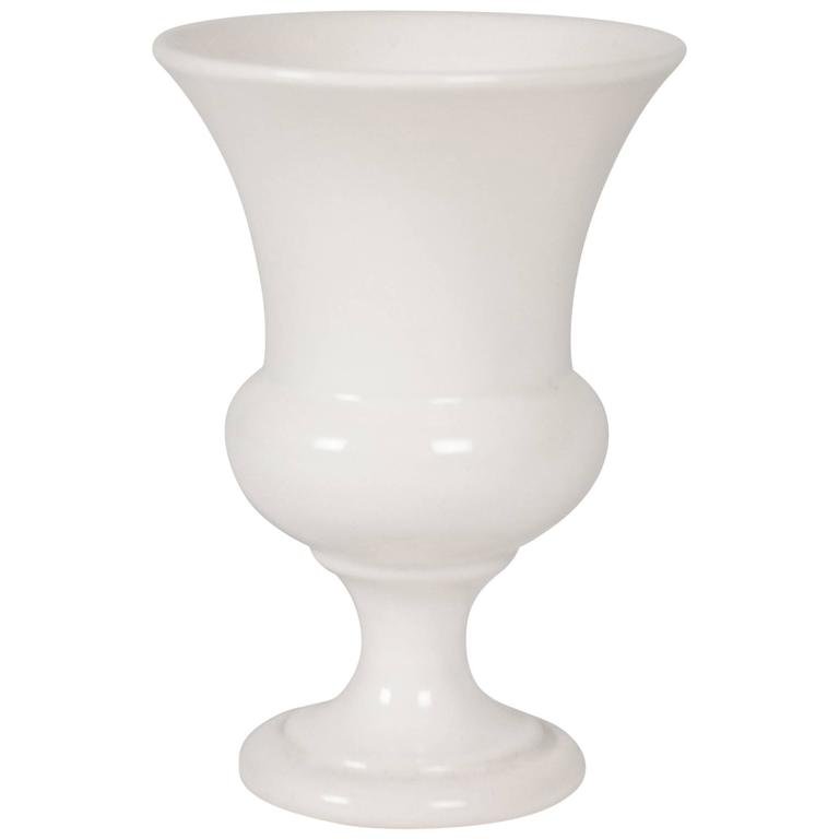 Pol Chambost white ceramic urn-form vase, 1950s