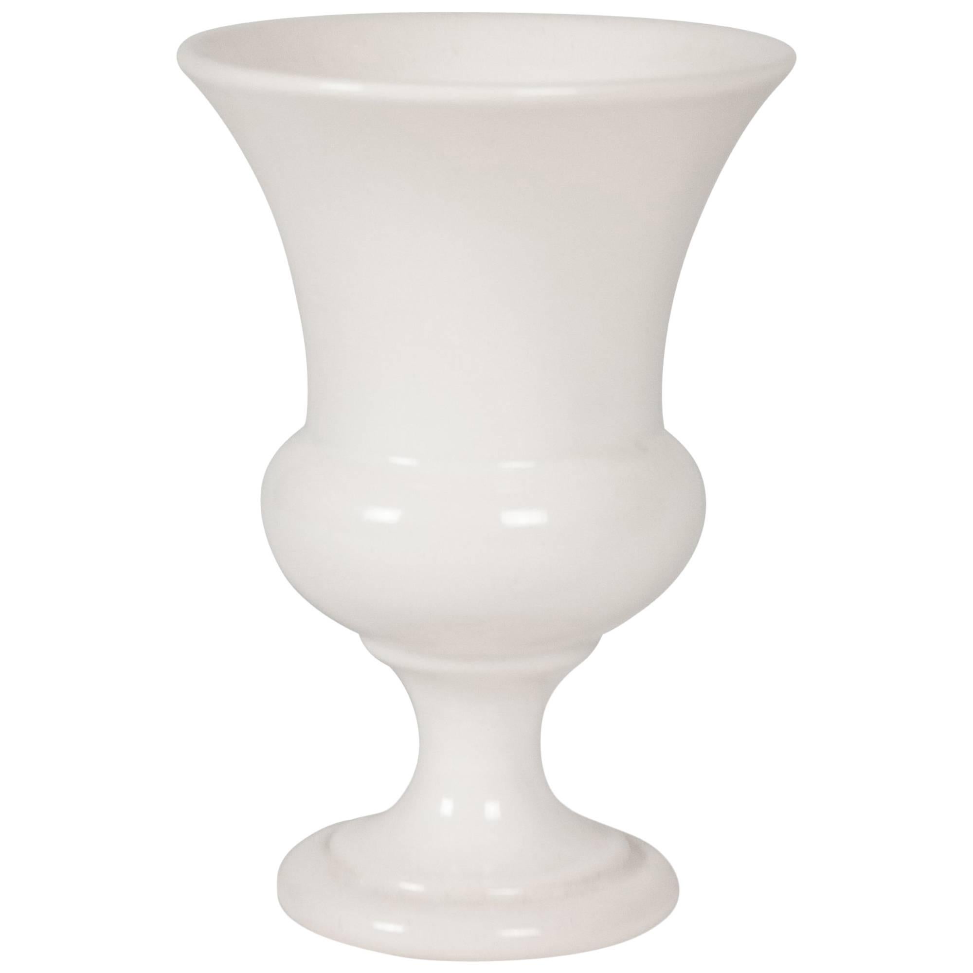 White Ceramic Urn Form Vase by Pol Chambost For Sale