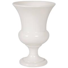 White Ceramic Urn Form Vase by Pol Chambost