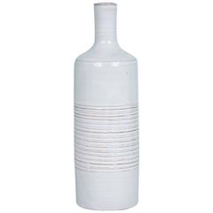 Grey-White Bottle Form Ceramic Vase by Les Argonautes