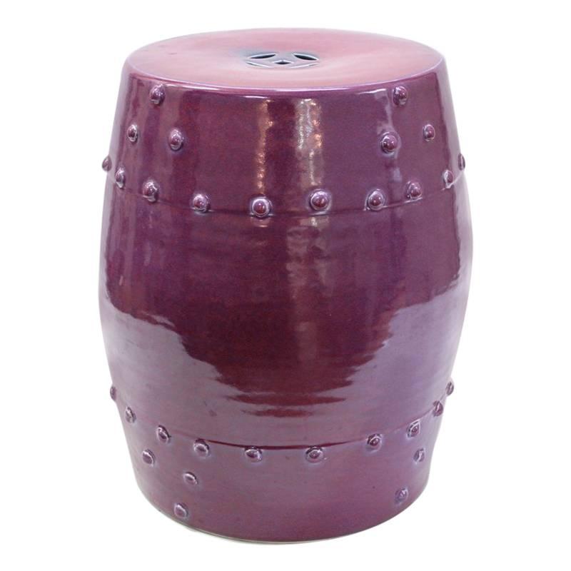 1970s Ceramic Garden Seat in Purple
