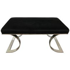 Milo Baughman Chrome and Cowhide Bench