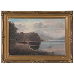 Antique 19th Century Landscape Oil Painting from Germany