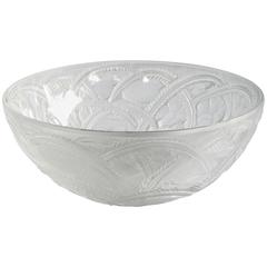 Exquisite Vintage French Clear and Frosted Glass Pinsons Bowl, Rene Lalique 10
