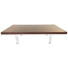 Milo Baughman Rosewood Cocktail Table on Lucite Legs 8