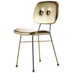 Moooi "The Golden Chair" in Gold Synthetic Leather and Gold Chromed Steel