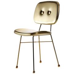 Moooi "The Golden Chair" in Gold Synthetic Leather and Gold Chromed Steel 10