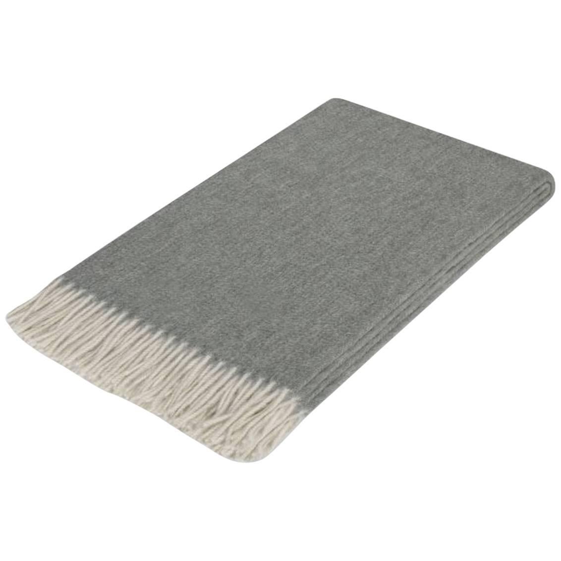 Italian Cashmere Throw, Charcoal For Sale