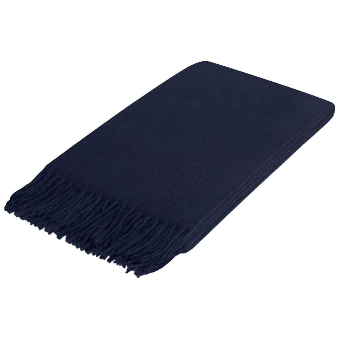 Italian Cashmere Throw, Navy For Sale