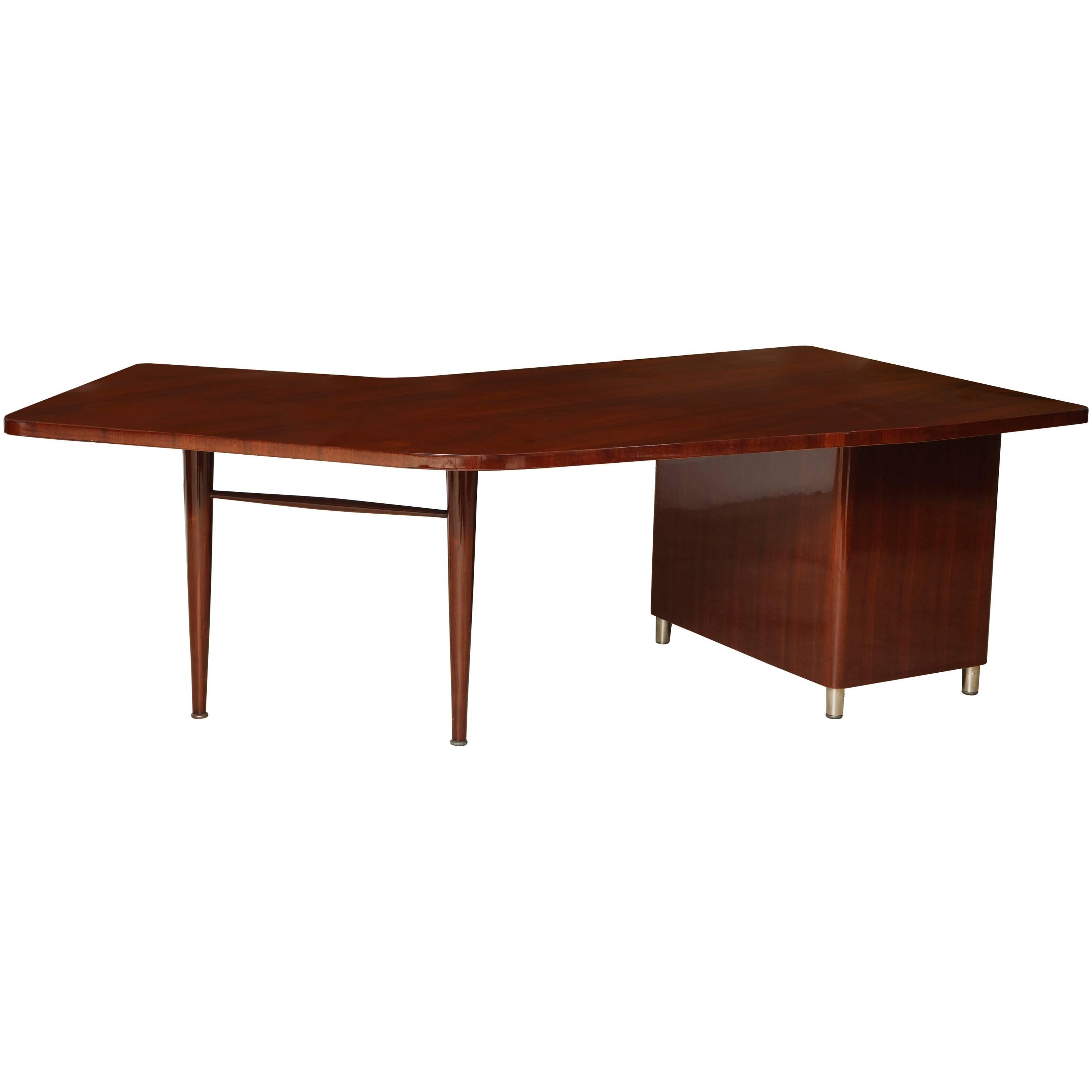 Mid-Century Stow & Davis Walnut Executive's Desk