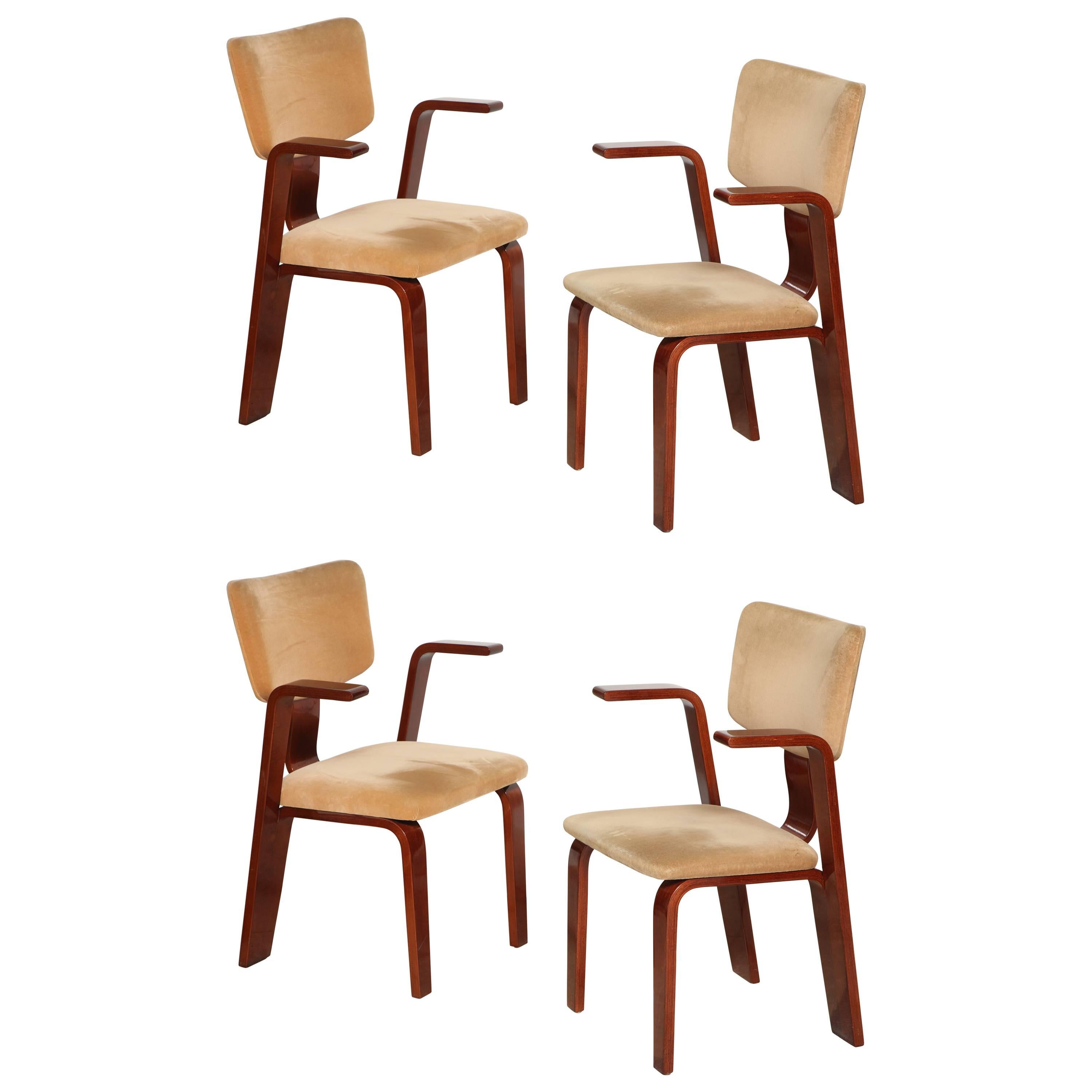 Set of Four Bentwood Modernist Armchairs