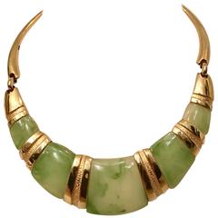 1970s Pierre Cardin Gold and Lucite Choker Necklace