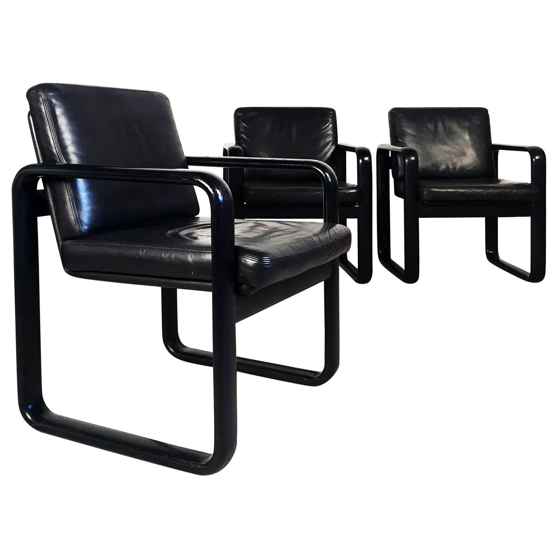 Three Hombre Armchairs by Burkhardt Vogtherr for Rosenthal For Sale