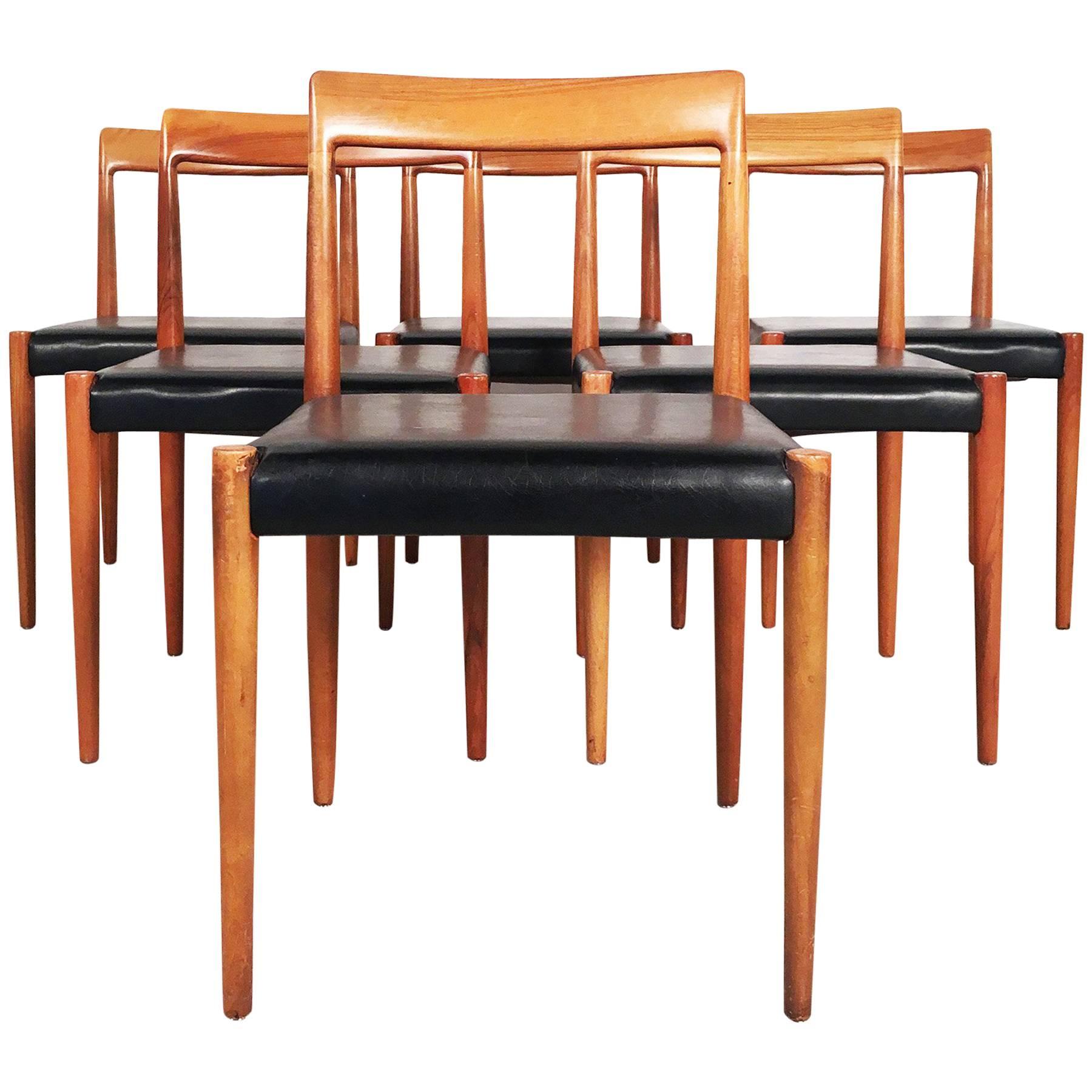 Six Dining Chairs from the 1960s, Manufactured by Lübke