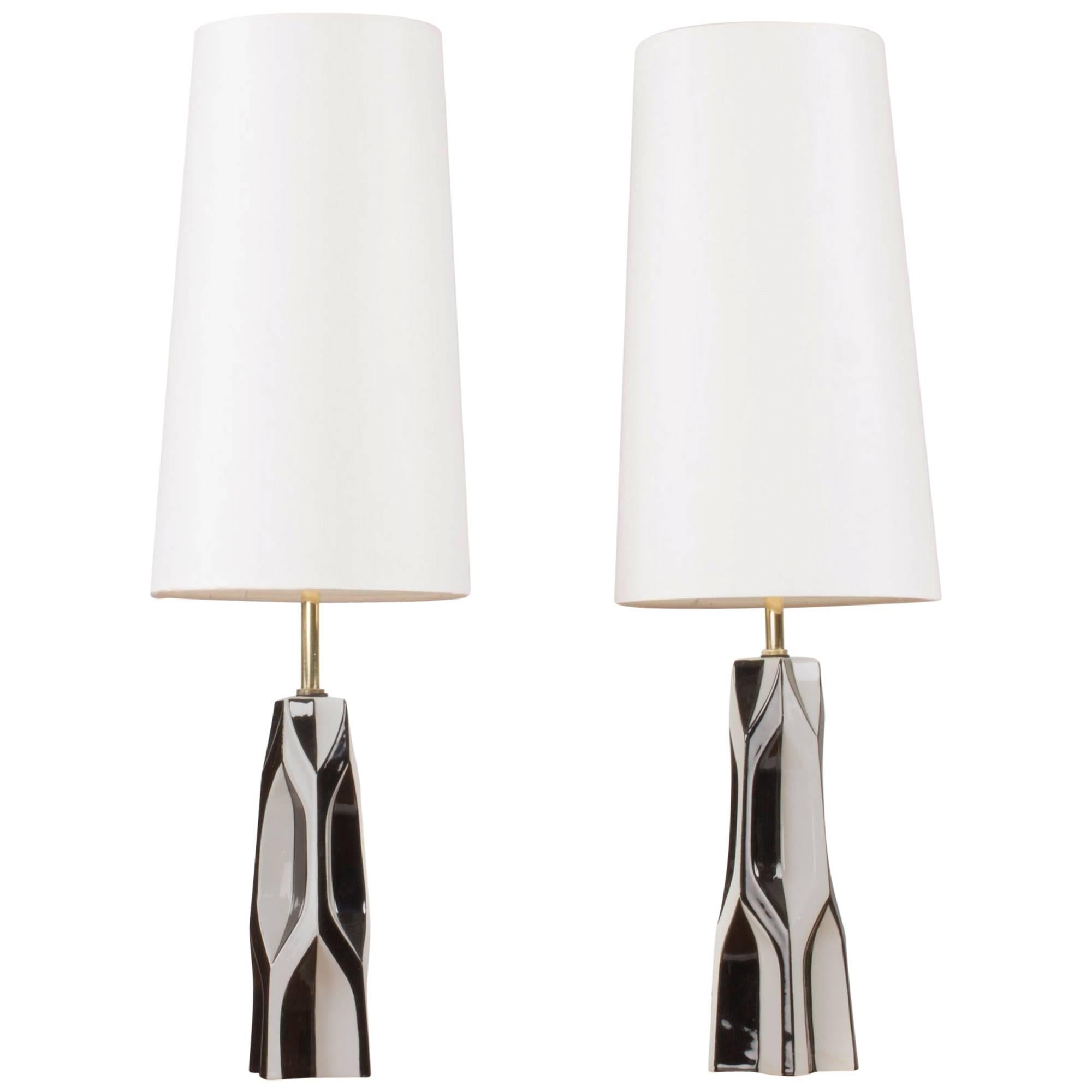 Pair of Stoneware Table Lamps by Carl-Harry Stålhane