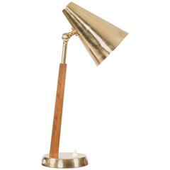 Teak and Brass Desk Lamp from Falkenbergs Belysning