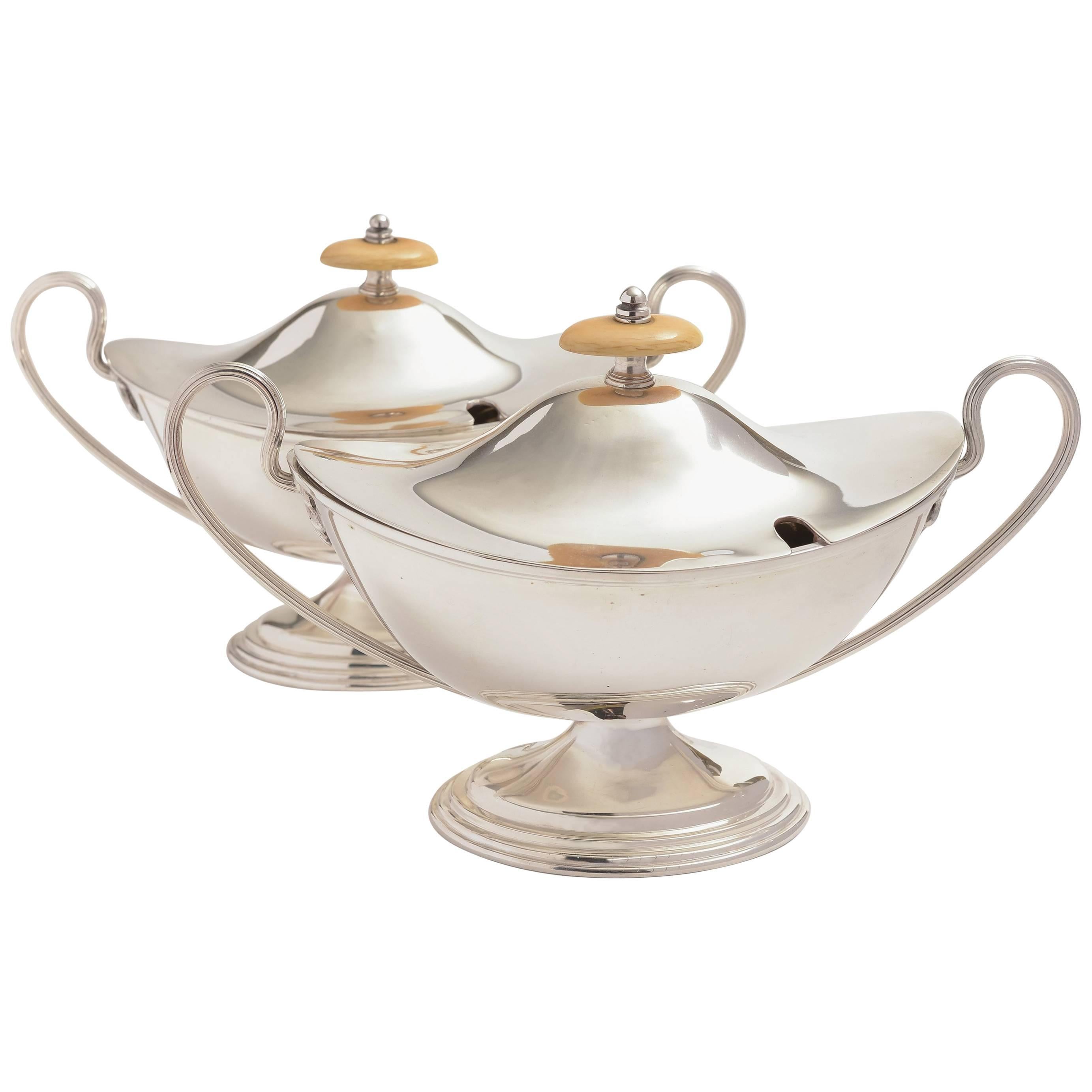 Pair of 19th Century Victorian Silver Plated Sauce Tureens