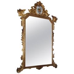 20th Century Art Nouveau Gold Wood Italian Mirror, 1920s