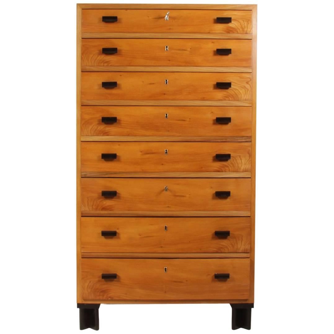Tall Chest of Drawers in Elm Danish, circa 1940