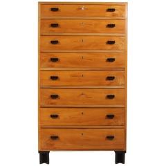 Tall Chest of Drawers in Elm Danish, circa 1940
