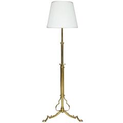 Antique English Aesthetic Movement Brass Adjustable Floor Lamp