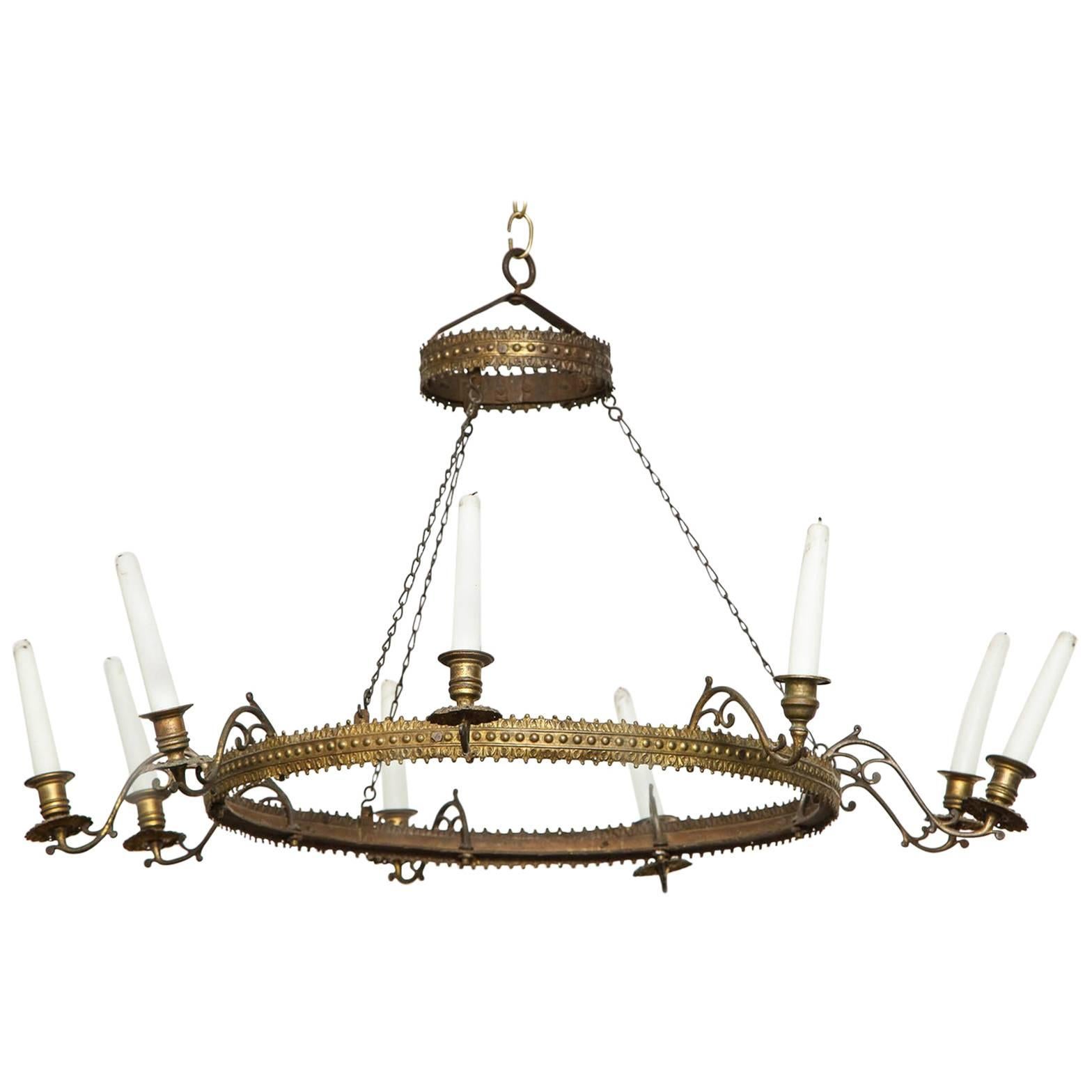 Brass Ring Candle Chandelier
