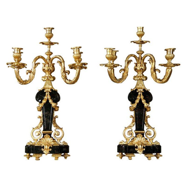 Fine Pair of 19th Century Candelabra For Sale