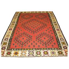 Old Anatolian Sharkoy Kilim, Western Turkey, Soft Red Color