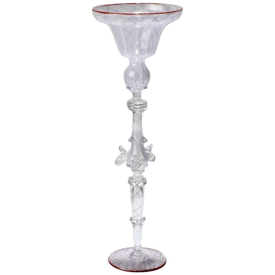 Zanfirico Glass Goblet by Charles Paul Savoie, circa 2000