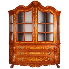 Vitrine with Inlay made of Mahogany and Maple in the Dutch Baroque Style