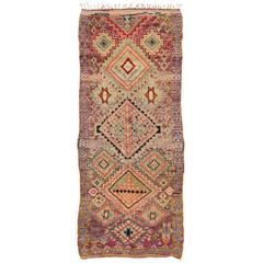 Retro Berber Moroccan Rug with Modern Tribal Style and Judaic Influence