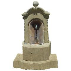 Antique Small Limestone Wall Fountain from Provence, France