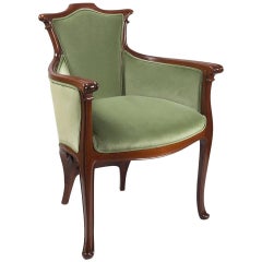 French Art Nouveau Wooden Armchair by Edouard Colonna