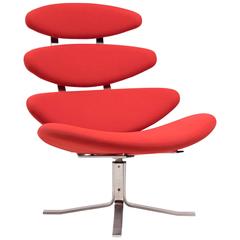 Bright Red Erik Jorgensen EJ 5 Corona Chair Designed by Poul Volther 2