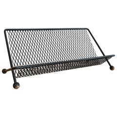 1950s Expanded Metal and Iron Book Stand