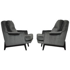 Dunbar Lounge Chairs in Grey Velvet