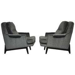 Dunbar Lounge Chairs in Grey Velvet 9
