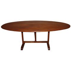 French Cherry Oval Wine Tasting Table