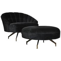 Sculptural Form Lounge Chair with Ottoman 6