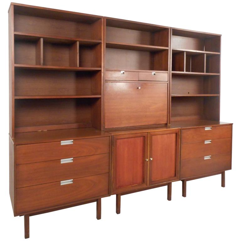 Large MidCentury Modern Standing Wall Unit by Bassett Furniture For