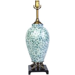 Vintage Mid-Century Modern Mosaic Porcelain Table Lamp