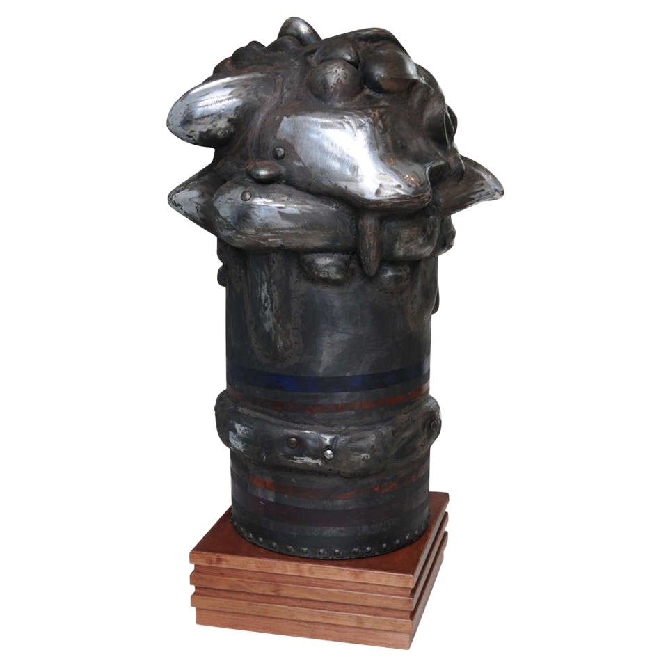 Italian Steel and Painted Sculpture, Italo Scanga For Sale